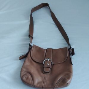 Vintage Coach Tan Leather Soho Crossbody Bag